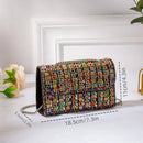 Axyaa Rhinestone Evening Bag | Glitter Shoulder Handbag for High Party Celebrity Look