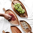 Axyaa Acacia Wood Leaf Plate - Light Luxury Tea Tray & Sushi Snack Plate