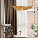 Axyaa Rope Weave Straw Hat Chandelier for Home Ceiling Lighting