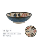 Axyaa Japanese Porcelain Plate Set: Okinawa Rose Glaze Natural Ceramic Rice Bowl