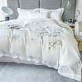 Axyaa Butterfly Embroidery 120-Count Cotton 4-Piece Naked Sleeping Set