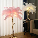 Luxury Ostrich Feather LED Floor Lamp for Nordic Living Room, Bedroom, or Sofa Corner by Axyaa