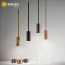 Axyaa Cylinder Glass Pendant Light: Minimalist Bamboo-Inspired Ceiling Lamp