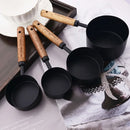 Axyaa Stainless Steel Measuring Spoon Set with Wooden Handle