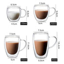 Axyaa Double Layer Glass Cup - Heat-Resistant, Round Egg Shape with Handle