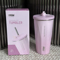 Axyaa Insulated Cold Cup with Diamond-Shaped Straw for Portable Ice Cream Water.