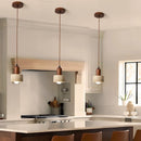 Axyaa Yellow Marble Stone LED Pendant Light for Dining, Kitchen, Bedside - Wabi Sabi Travertine