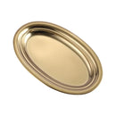 Axyaa Oval Stainless Steel Steamed Fish Plate Korean BBQ Rice Noodle Gold Plate