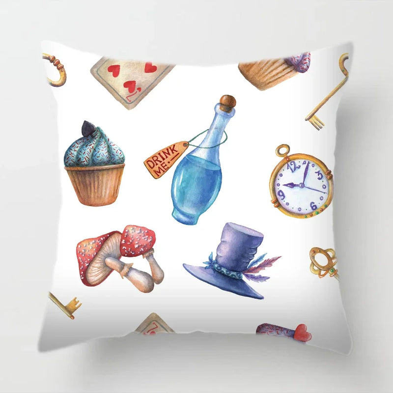 Tropical Plants Parrot Feather Cushion Cover for Sofa by Axyaa