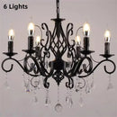 Axyaa Black Iron Crystal Chandelier for Living Room & Bedroom