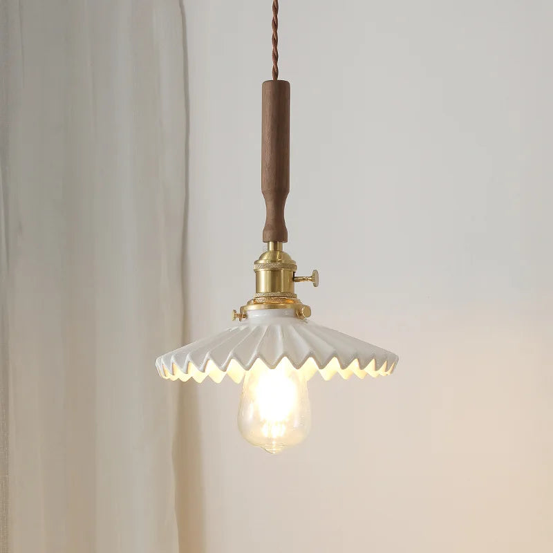 Axyaa Copper Ceramic LED Pendant Light with Knob Switch Fixtures