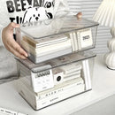 Acrylic Desk Stationery Organizer by Axyaa: Clear Desktop Storage Box for School Supplies