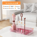 Axyaa Silicone Bottle Cleaning Set with Nipple Brush, Drip Rack & Travel Case