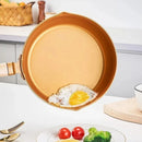 Axyaa 24cm Gold Snow Saucepan Non-stick Frying Pan wok Wood Handle Kitchen Cookware