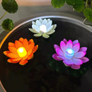 Axyaa Double Petal Lotus Night Light: Festive Floating Water Sensor Flower Color Light