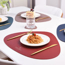 Axyaa Geometric Triangle Burgundy Place Mat & Coaster Set for Dining Table Decor