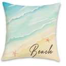 Axyaa Seaside Creatures Cushion Cover: Turtle, Seahorse & Beach Pattern for Sofa, Bedroom, Car