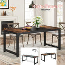 Axyaa Industrial Dining Table: Rectangular Kitchen Table for 6-8 Person