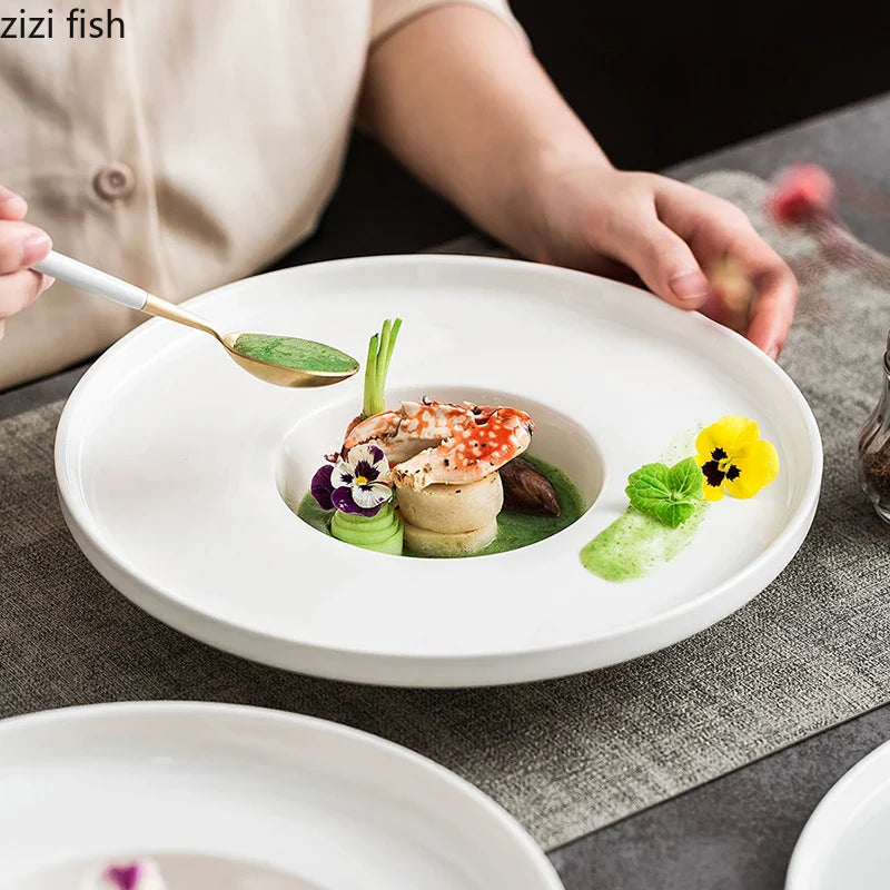 Axya Ceramic Round Dinner Plate Set for Home Kitchen Dining