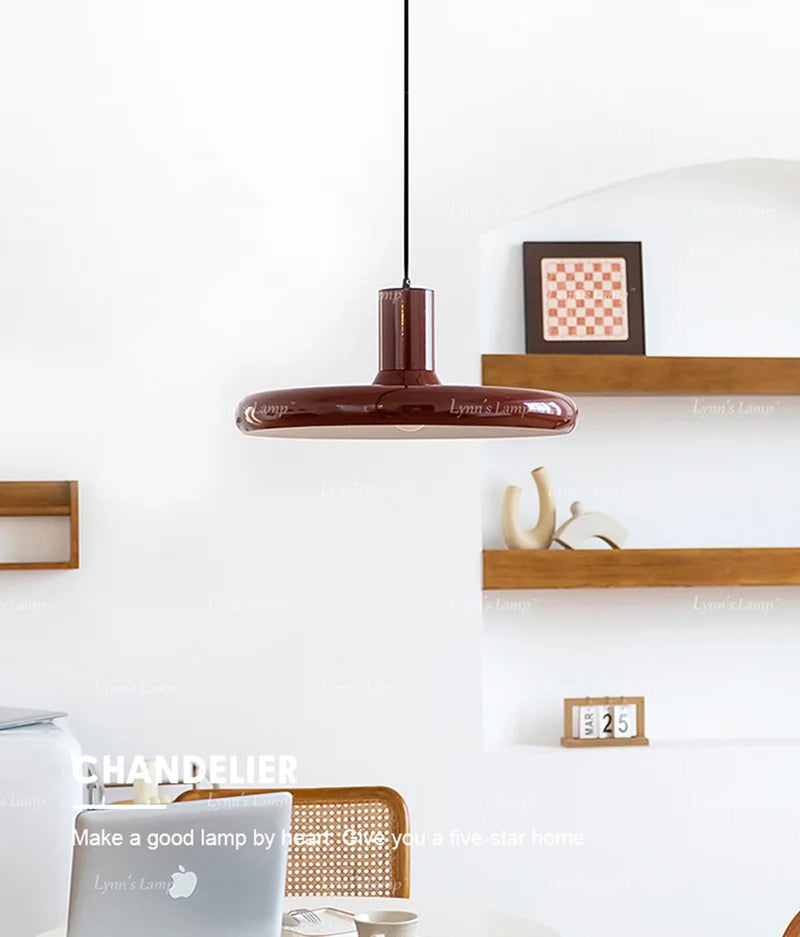 Axyaa Red Chandelier: Modern Danish Style for Bedroom, Restaurant, Study - Bauhaus Inspired