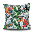 Axyaa Tropical Plant Parrot Decorative Pillow Cover - Flowers Sofa Cushion Case