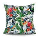 Axyaa Tropical Plant Parrot Decorative Pillow Cover - Flowers Sofa Cushion Case