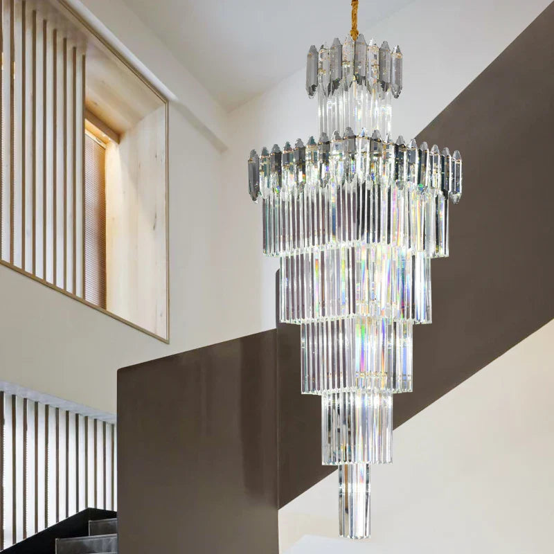 Axyaa Crystal Chandelier: Elegant Light Fixture for Luxe Spaces