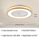Axyaa Wooden Silent Ceiling Fan Light LED Fixture for Home Office Décor
