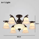 Axyaa Black Metal Chandelier with Glass Lampshade for Home Decor