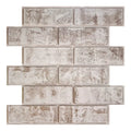 Axyaa 3D Whitewash Brick Tile Stickers, Matte Texture, 30x30cm, Water/Mold Resistant