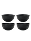 Axyaa Black Grain Bowl Set - Reusable Plastic Dinner Bowls for Food, Dessert, and Camping