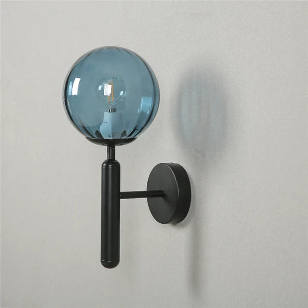 Blue Glass Balls Wall Lamp by Axya - Modern Living Room Bedroom Sconce & Corridor Lighting