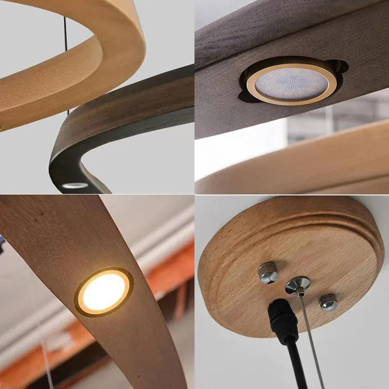 Axya Modern Wooden Pendant Lights LED Ceiling Lamps Fixture for Home and Commercial Lighting.