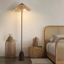 Wabi Silent Wind Floor Lamp by Axyaa - Retro Designer Straw Woven Standing Light
