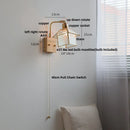 Axyaa Vintage Rotatable LED Wall Sconce Copper Walnut Blue Glass Mirror Light