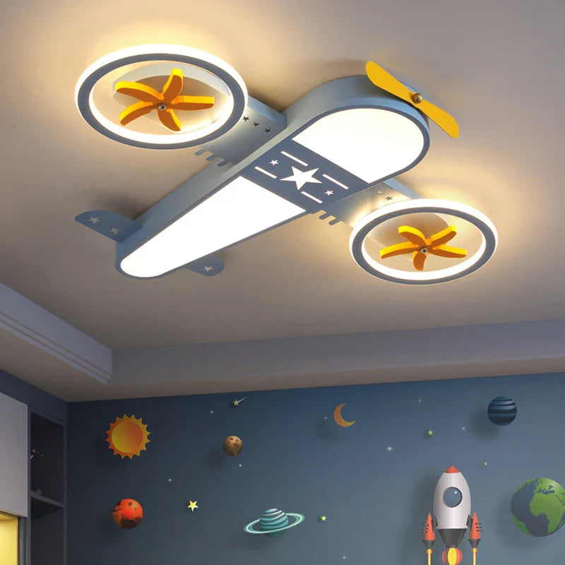 Axyaa Airplane Ceiling Lights Remote Control Dimming LED Chandelier