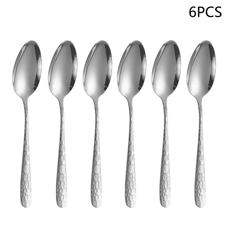 Axyaa Stainless Steel Tableware Set: Knife, Fork, Spoon - Household Dining Set