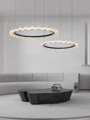 Axyaa Modern Minimalist Water Ripples LED Chandelier Ring Pendant Lights