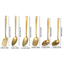 Axyaa 6pcs Korean Stainless Steel Kitchenware Set - Golden Soup Spoon, Colander, Hot Pot Spoon