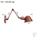 Axyaa Industrial Iron Long Arm LED Wall Sconce - E27 Socket