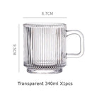 Axyaa Japanese Vertical Stripes Glass Cup with Bamboo Cover, Kawaii Milk Mug