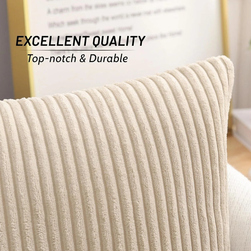 Axyaa Soft Corduroy Cushion Cover 45x45 - Luxury Home Decor Pillow Case