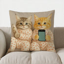 Cute Cats in PJs Phone Pillow Cover by Axyaa: Sofa, Bedroom, Car Decor
