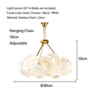 Axyaa Petal Glass LED Chandelier - Luxury Gold Metal Pendant Light