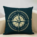 Axyaa Nautical Style Linen Pillow Cover 45x45cm for Living Room Sofa Décor