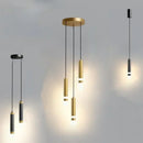 Axyaa Black Gold LED Pendant Light Chandelier for Living Room Bedroom