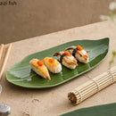 Axya Leaf Ceramic Dinner Plate Sushi Snack Tray Salad Bowl Fruit Plate