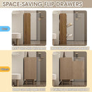 Axyaa Rattan Shoe Cabinet: 2 Flip-Top Drawers, 2 Extra Drawers, Compact Entrance Organizer