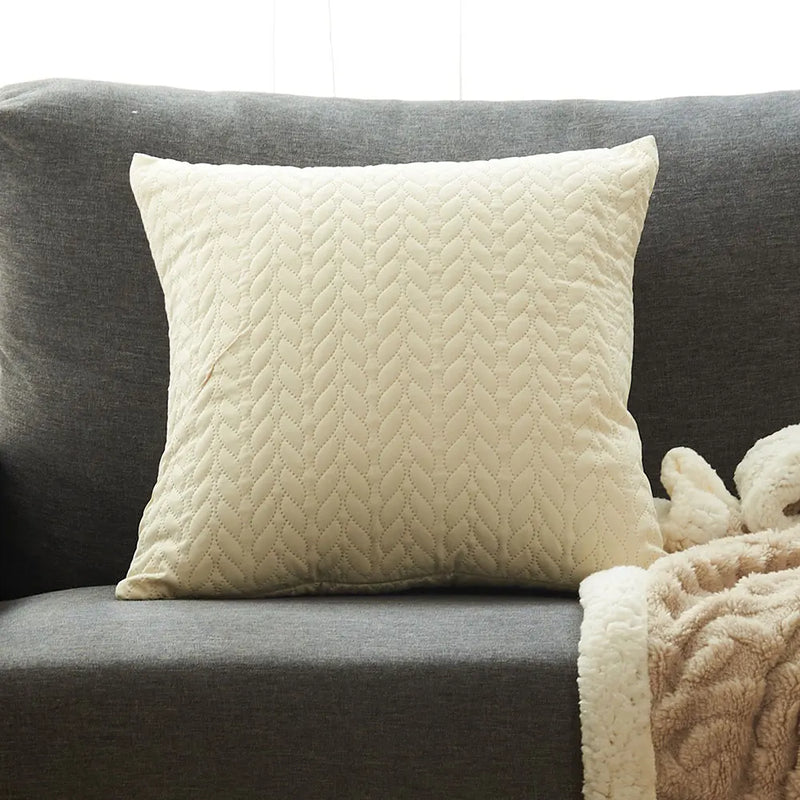 Axyaa Nordic Style Quilting Cushion Cover - Soft Cozy Throw Pillow for Home Decor