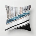 Axyaa Wood Texture Marble Pillowcases - Geometric Cushions Case for Home Decor